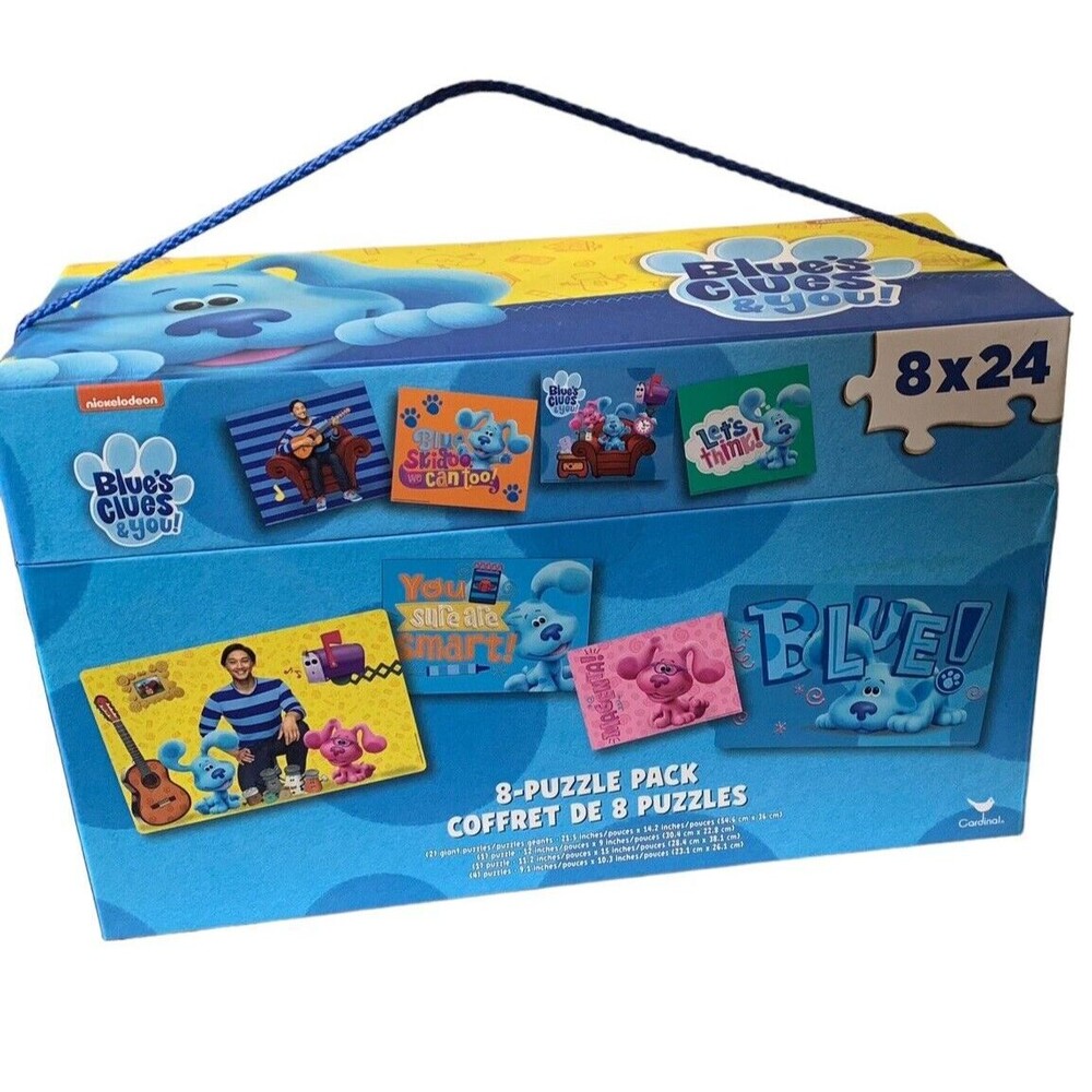 Nickelodeon BLUE'S CLUES & YOU 8-Puzzle Pack In Carrying Container BRAND NEW